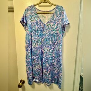 Lilly Pulitzer Blue and Purple Etta T-shirt Dress